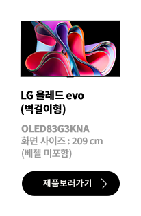 LG 올레드 evo (벽걸이형) / OLED83G3KNA / 화면 사이즈 :245CM / (베젤 미포함) / 제품보러가기