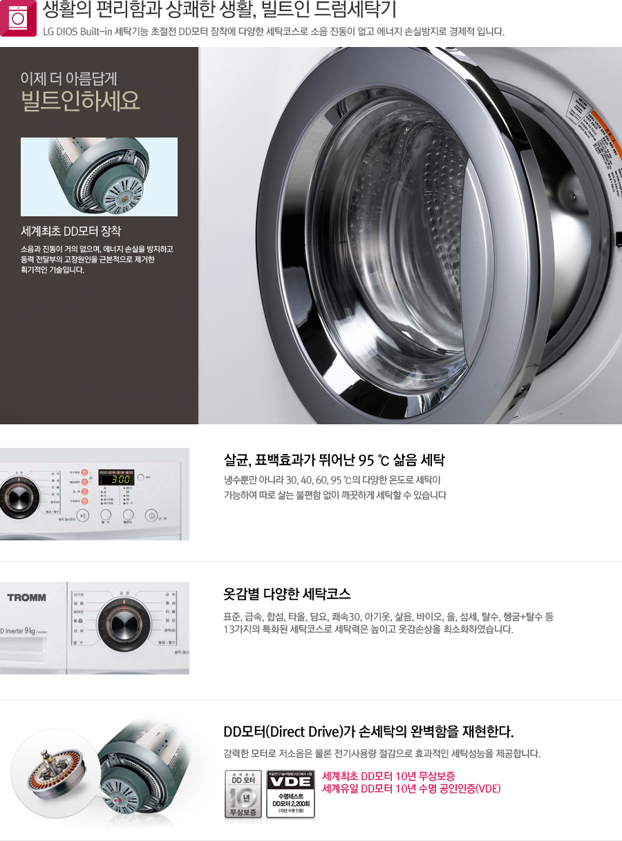 생활의 편리함과 상쾌한 생활, 빌트인 드럼세탁기 