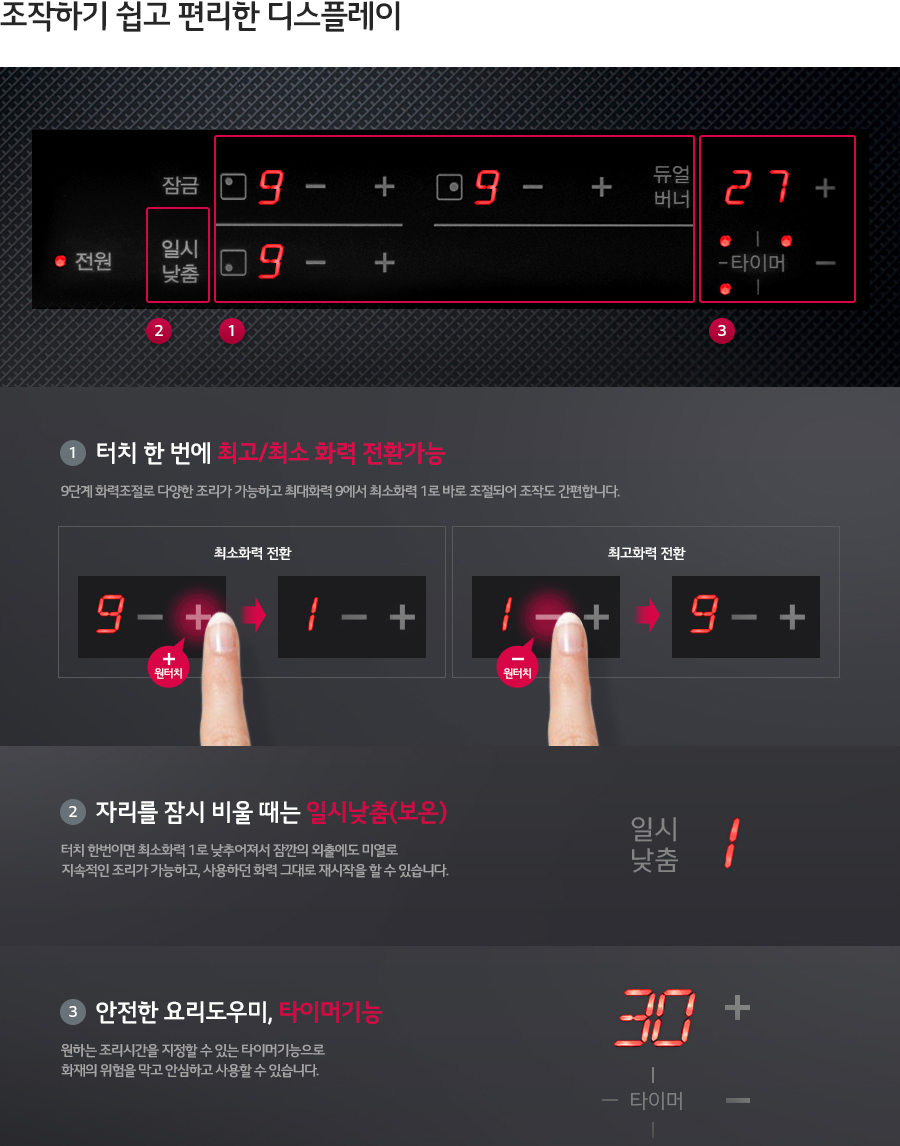조작하기 쉽고 편리한 디스플레이
