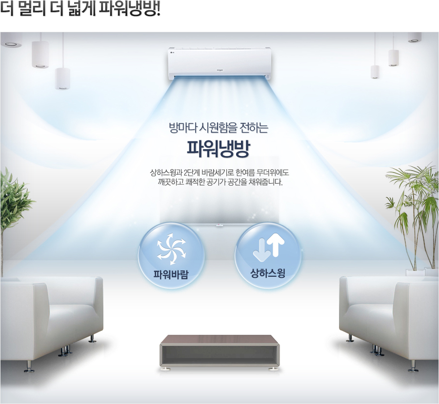 더 멀리 더 넓게 파워냉방!
