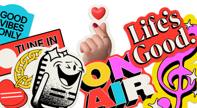 배너 오른쪽 공간에 Radio optimism과 Life's Good. 관련 여러 아이콘이 있습니다.