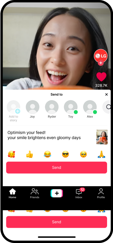 틱톡에서 life's good 플레이리스트를 공유하는 화면 이미지.