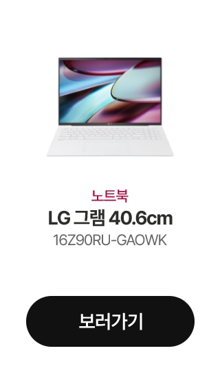 노트북 LG 그램 40.6cm 16Z90RU-GAOWK 보러가기