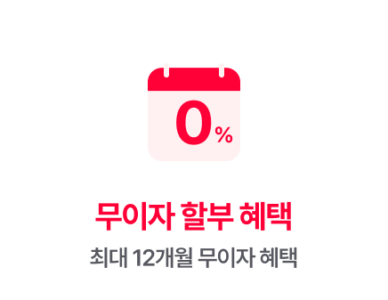 최대 12개월 무이자 혜택 무이자 할부 혜택