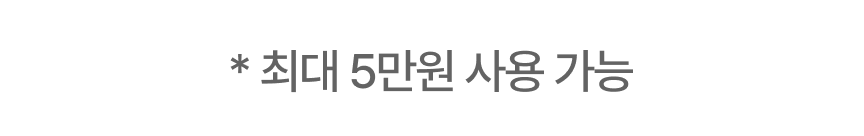 * 최대 5만원 사용 가능