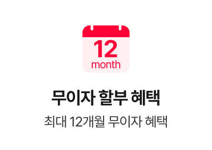 최대 12개월 무이자 혜택 무이자 할부 혜택