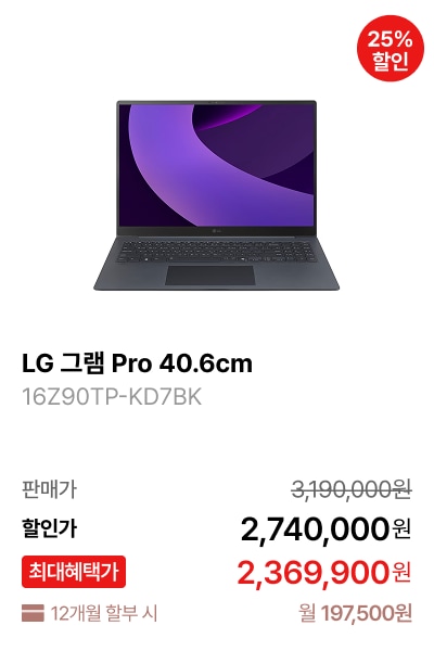 LG 그램 Pro 40.6cm 제품바로가기