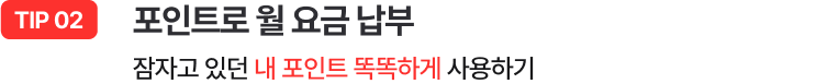 TIP 02 - 포인트로 월 요금 납부 - 잠자고 있던 내 포인트 똑똑하게 사용하기