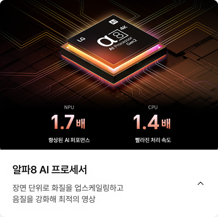 알파8 AI 프로세서에 대한 상세 내용