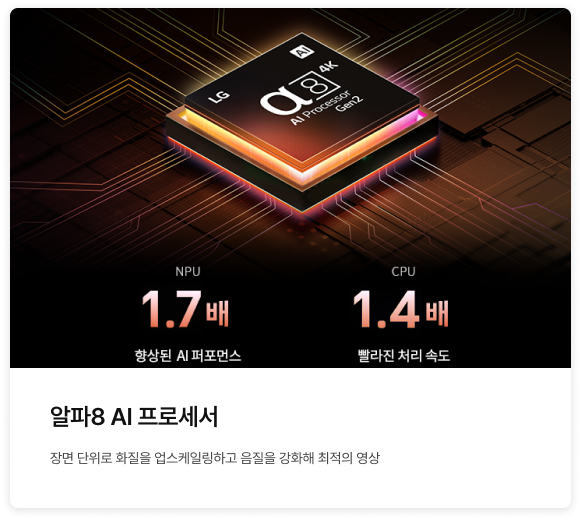 알파8 AI 프로세서에 대한 상세 내용