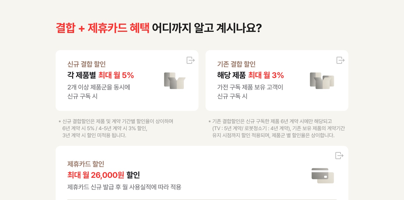 결합 & 제휴카드 할인 으로 월 요금 최대 할인 받는 방법 안내