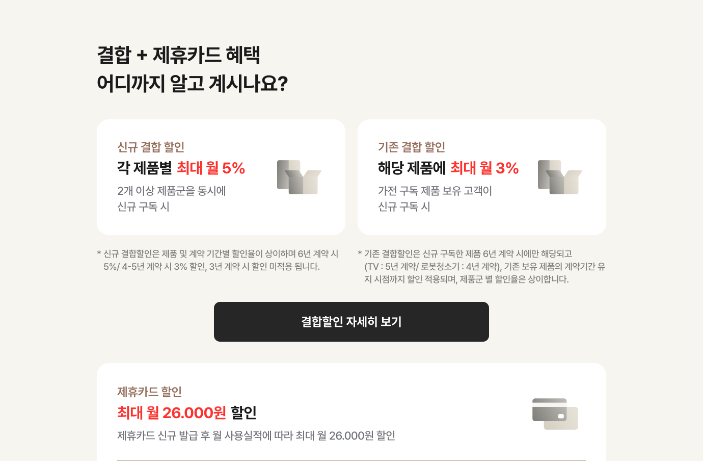 결합 & 제휴카드 할인 으로 월 요금 최대 할인 받는 방법 안내