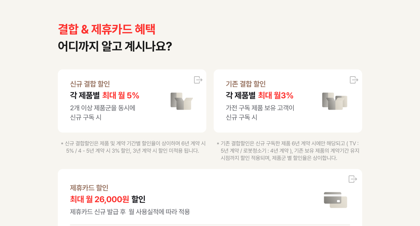 결합 & 제휴카드 할인 으로 월 요금 최대 할인 받는 방법 안내
