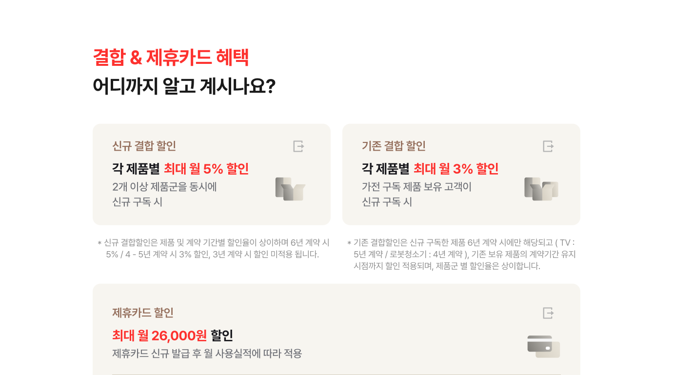 결합 & 제휴카드 혜택에 대한 상세 내용