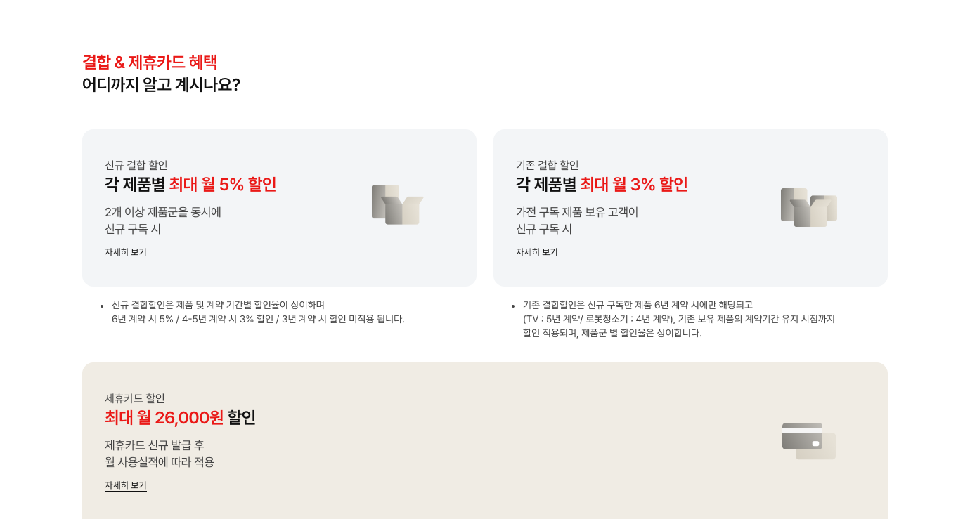 결합 & 제휴카드 혜택에 대한 상세 내용