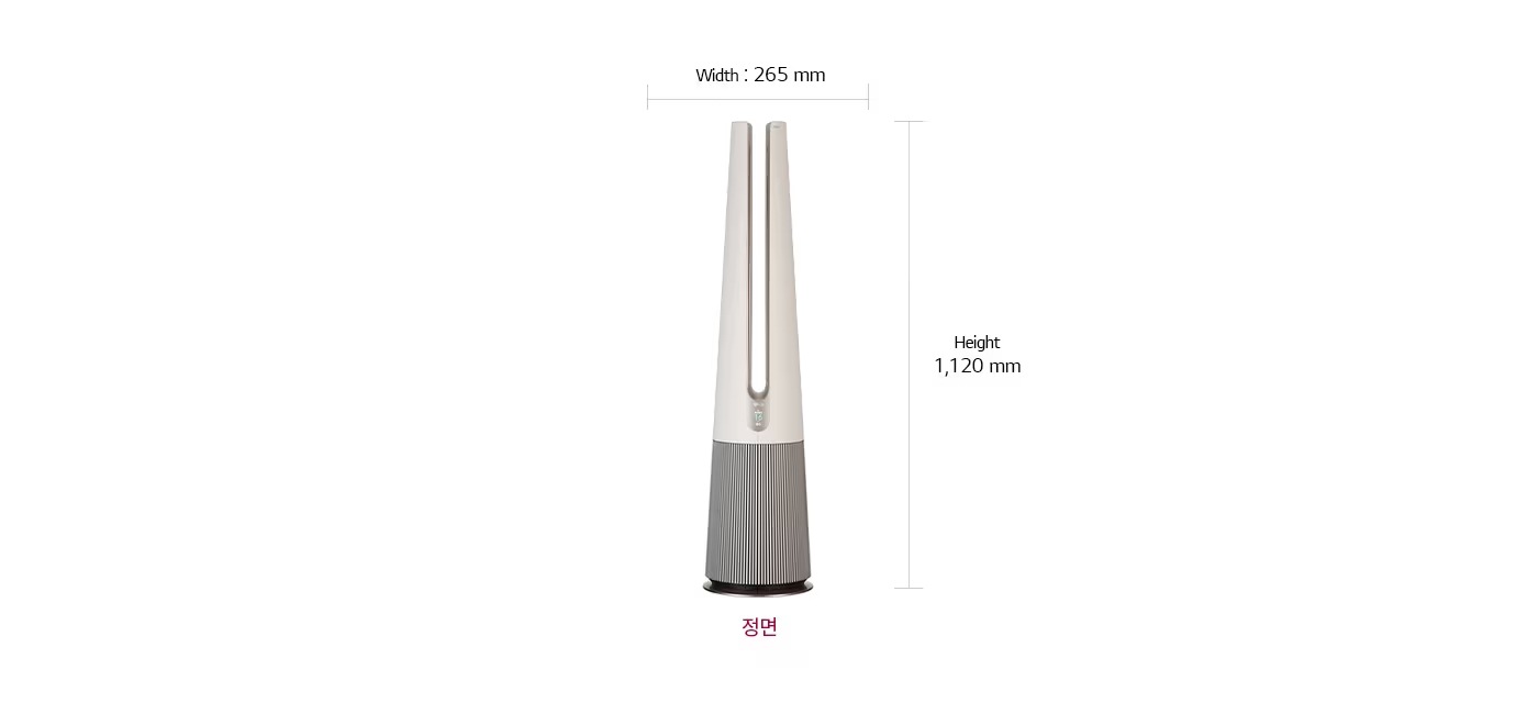 정면에서의 폭 914mm, 높이 1,860mm, 깊이 918mm