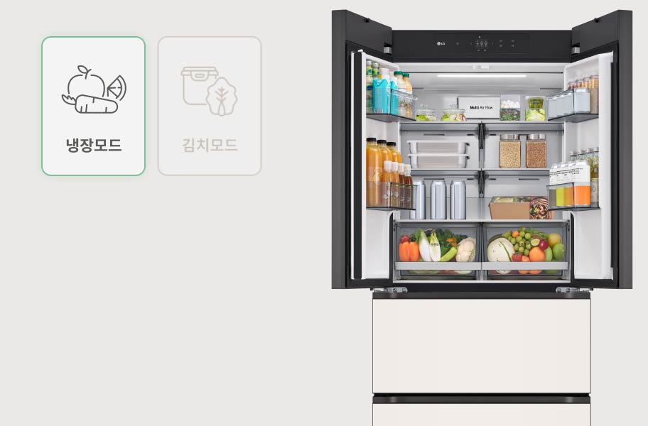 냉장모드와 김치모드를 설명하는 이미지입니다.