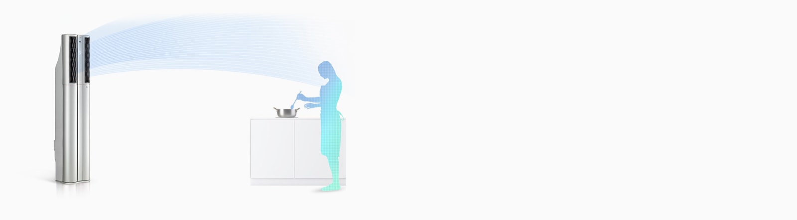 주방까지 바람을 멀리 보내고 싶을 때 아이스롱파워1