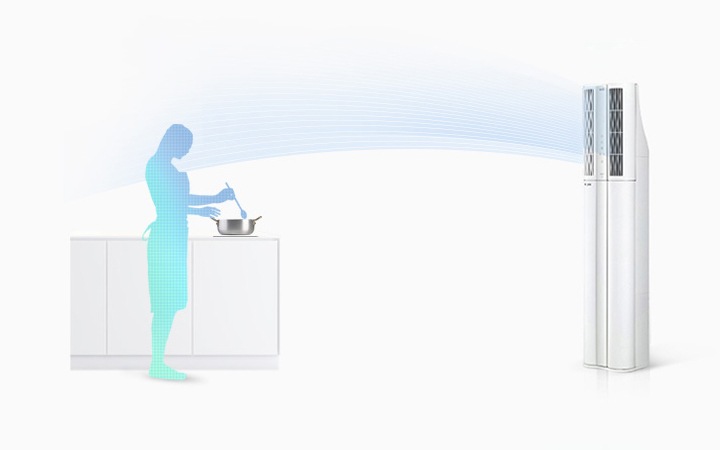 주방까지 바람을 멀리 보내고 싶을 때 아이스롱파워2