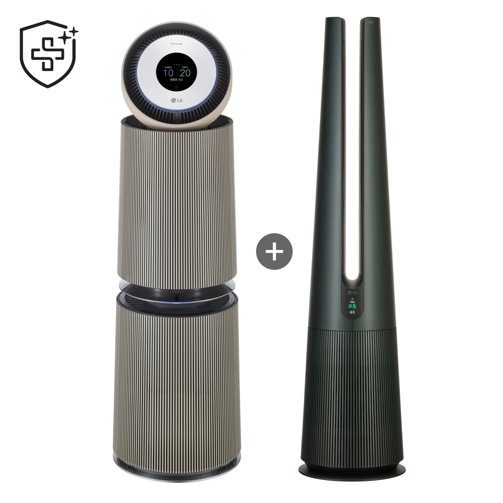 LG 오브제컬렉션 LG 퓨리케어 360˚ 알파 (일반 필터) + 에어로타워 (온풍 겸용) (E2CBPU22.AKOR) 메인이미지 0