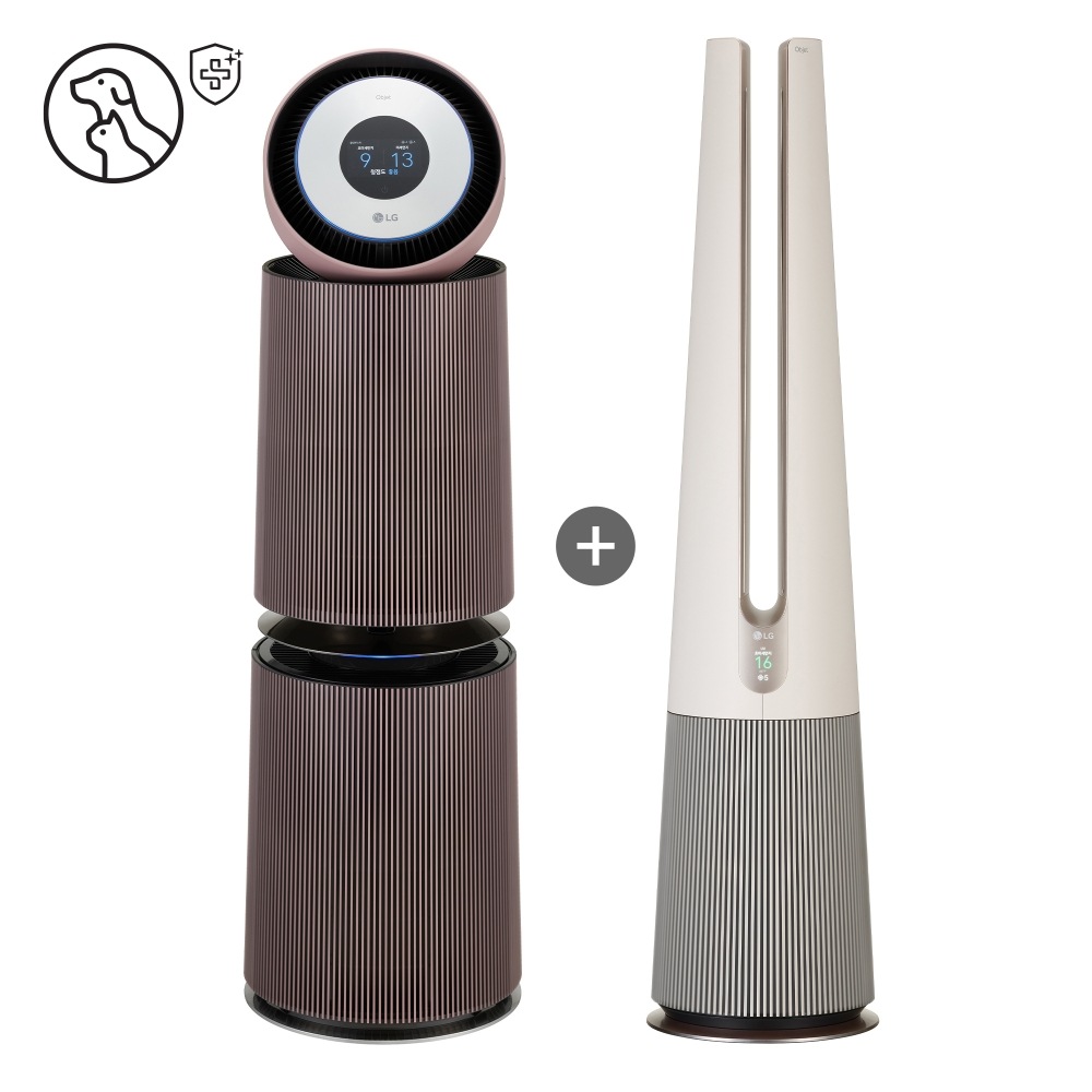  LG 퓨리케어 360˚ 알파 (펫 필터) + 에어로타워 (온풍 겸용) (E2CFPV22.AKOR) 메인이미지 0