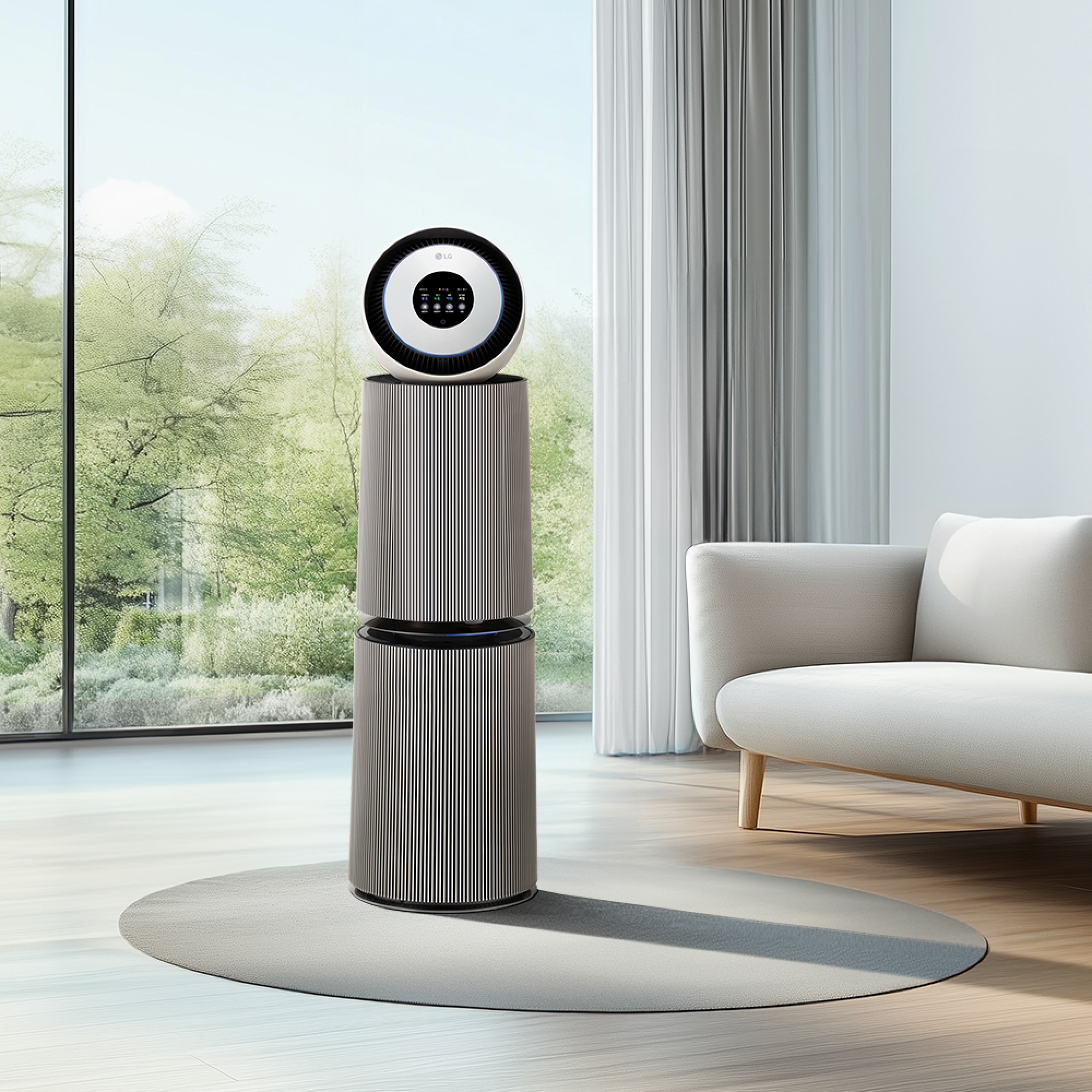 공기청정기 LG 퓨리케어 오브제컬렉션 AI+ 360˚ 공기청정기 (M 필터) (AS355NSNA.AKOR) 줌이미지 1