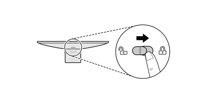 3. 새로운 테이블 탑을 무선충전부 위치에 맞게 올려놓은 후<br>체결부를 조립하고, 테이블 탑 고정/분리 장치를 통해 고정하세요<br><br>▷ 자물쇠 잠금 방향으로 움직이면 고정됩니다1