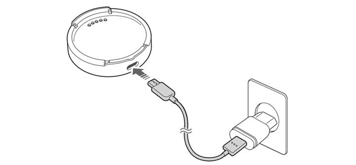 1. USB 타입-C 케이블을 크래들에 연결하세요1