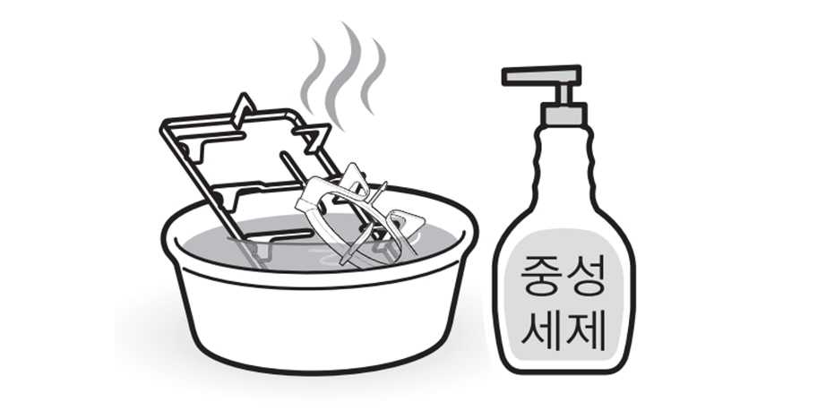 1. 따뜻한 물에 몇 분 간 담구어 둔 다음 중성세제로 깨끗이 씻어주시고 마른걸레로 물기를 닦아 제자리에 놓아주세요1