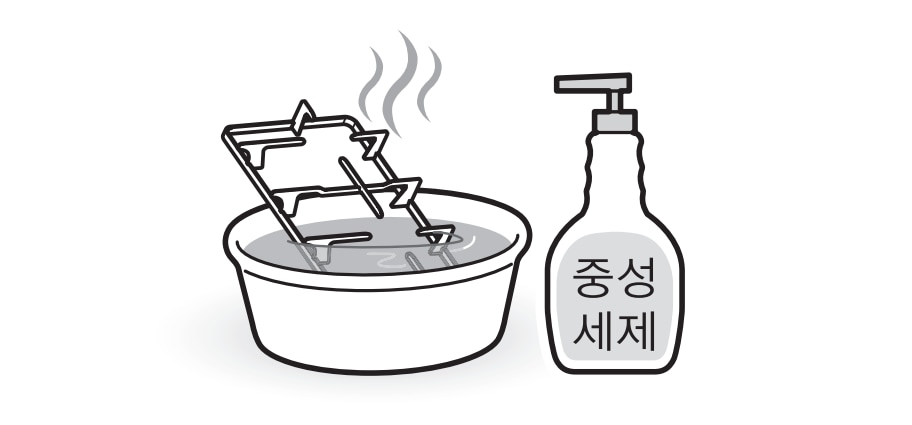 1. 따뜻한 물에 몇 분 간 담구어 둔 다음 중성세제로 깨끗이 씻어주시고 마른행주로 물기를 닦은 후 제자리에 놓아주세요1