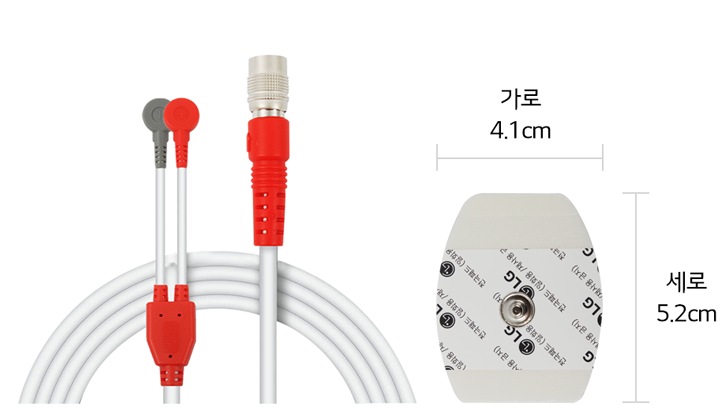 본 상품은 사진의 전극 케이블 1개, 전극 패드 8개로 구성되어 있습니다1