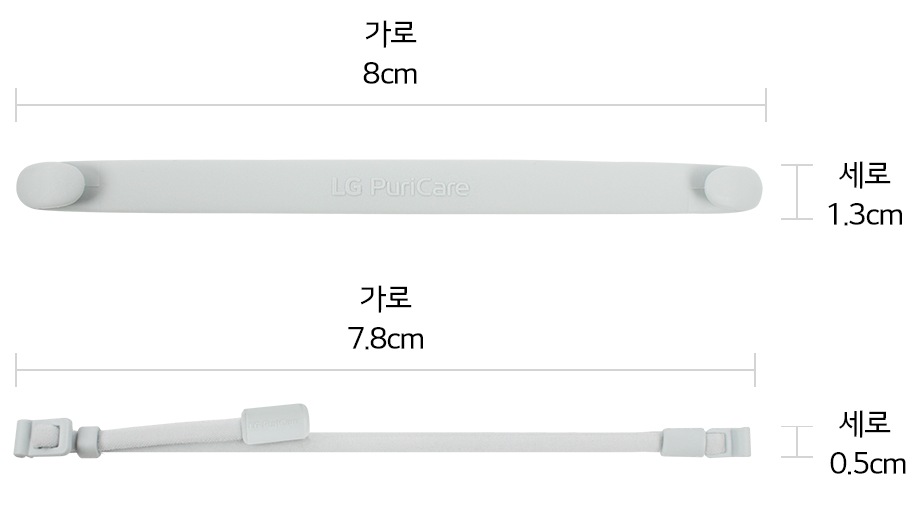 본 상품은 퓨리케어 마스크 1세대 넥밴드 1개, 이어밴드 2개로 구성되어 있습니다1