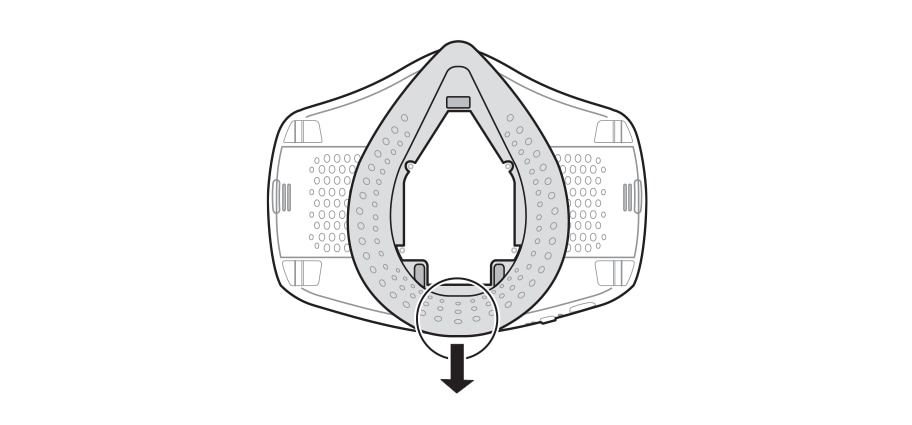 1. 페이스가드 아랫 부분을 앞으로 당겨 제품과 분리하세요<br><br>2. 제품과 분리된 페이스가드를 깨끗한 물로 세척하세요1