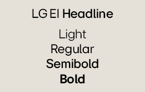 폰트 LG EI Headline Light, Regular, Semibold, Bold를 나타낸 이미지