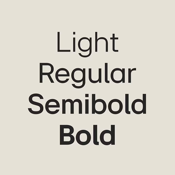 LG EI Headline Light, Regular, Semibold, Bold 서체 굵기 설명 이미지
