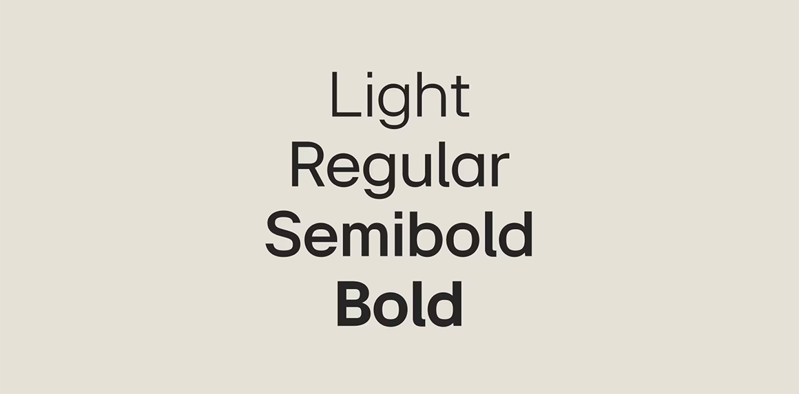 LG EI Headline Light, Regular, Semibold, Bold 서체 굵기 설명 이미지