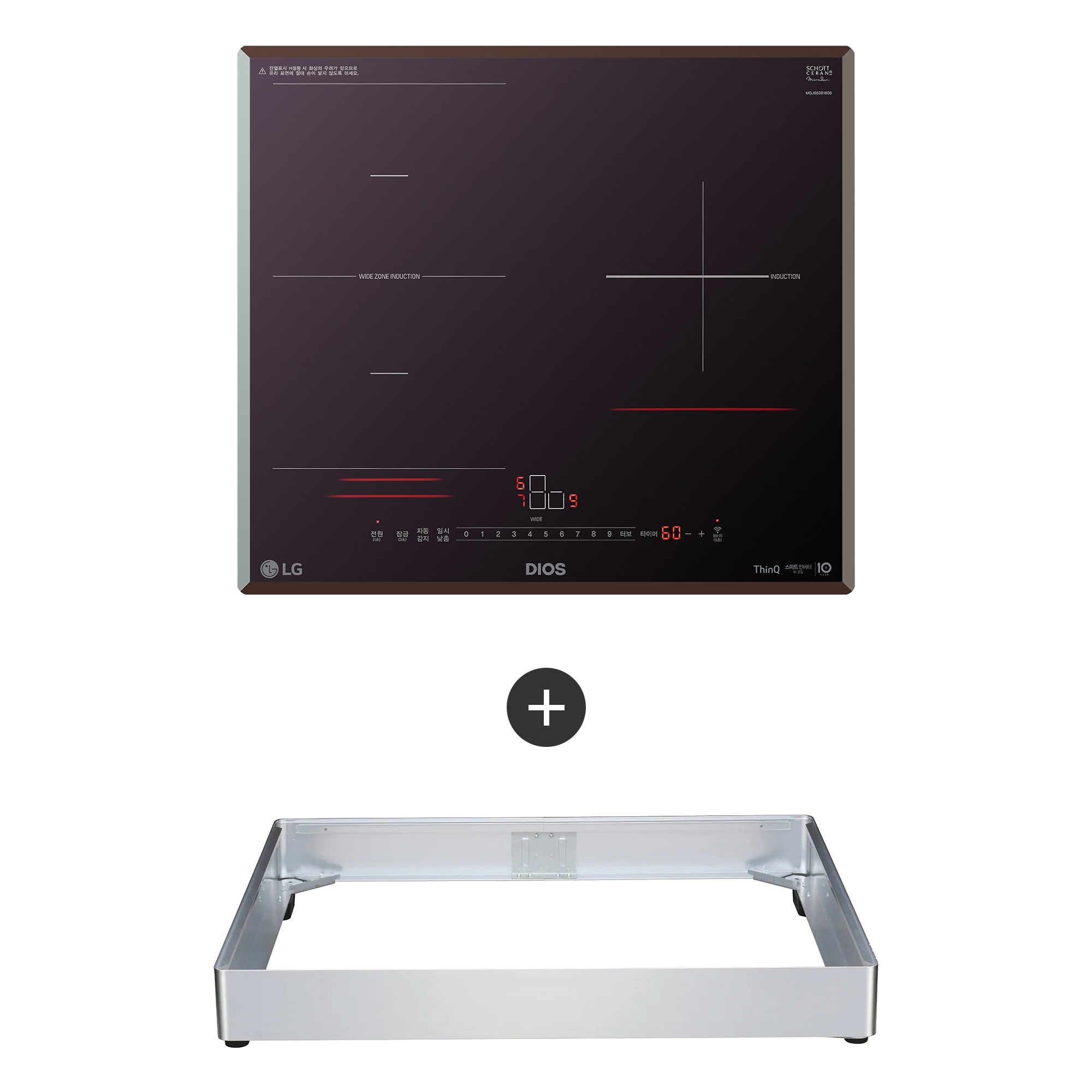 전기레인지 LG 디오스 인덕션 프리스탠딩(와이드존, 8.5cm 케이스) (BEF3MQC.AKOR) 줌이미지 1