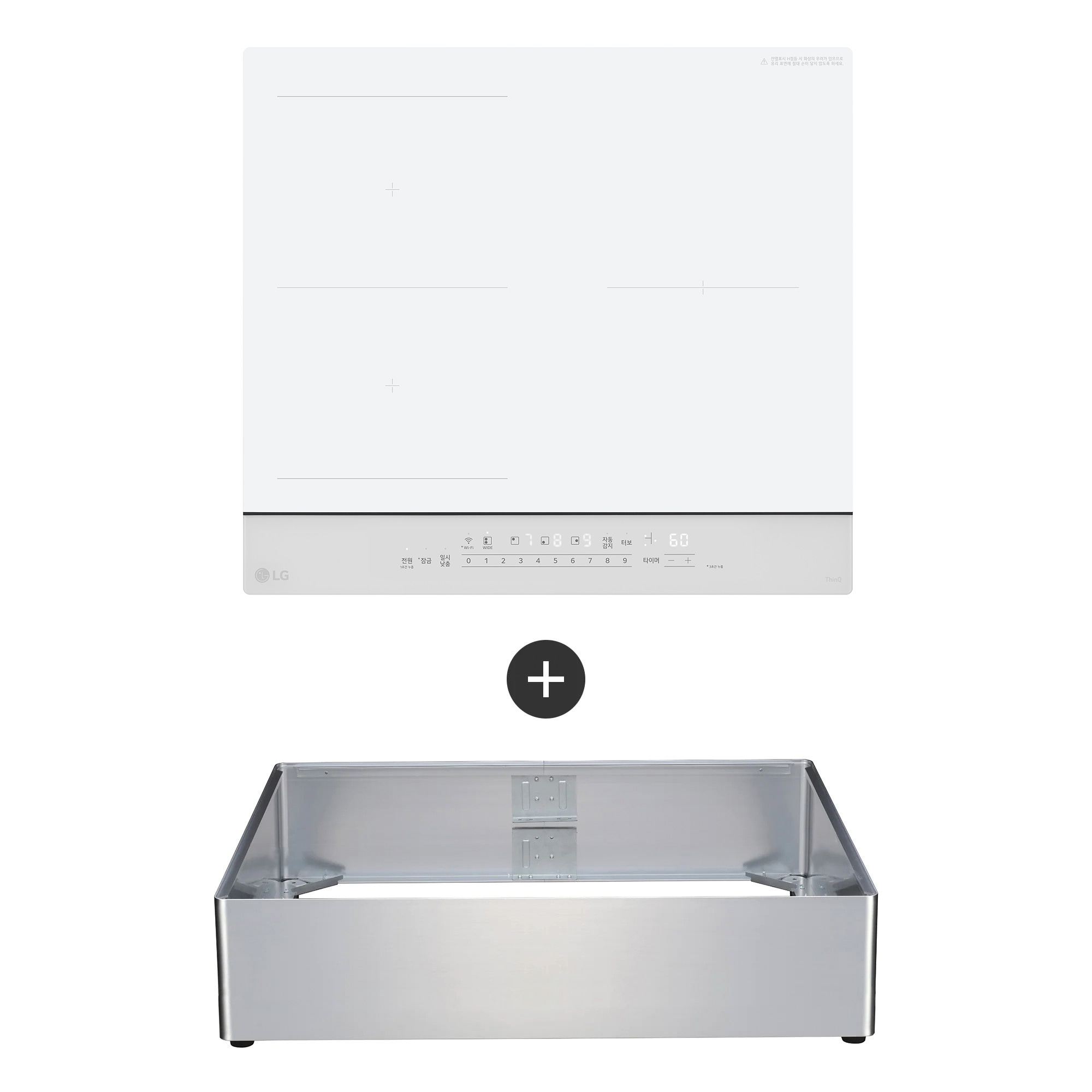 전기레인지 LG 디오스 오브제컬렉션 인덕션 프리스탠딩(와이드존, 15cm 케이스) (BEF3WWQLOA.AKOR) 줌이미지 0