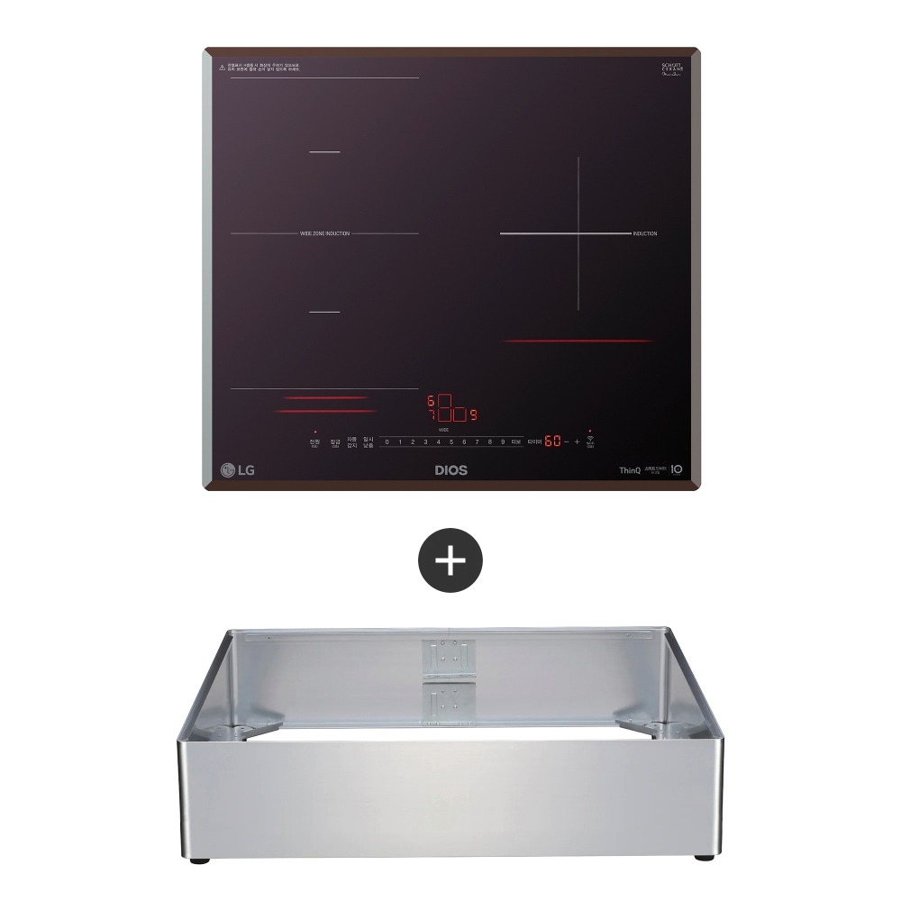 전기레인지 LG 디오스  인덕션 프리스탠딩 (와이드존, 15cm 케이스) (BEF3MQ1A.AKOR) 메인이미지 0
