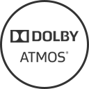 원 안에 DOLBY ATMOS 텍스트가 포함되어 있습니다.