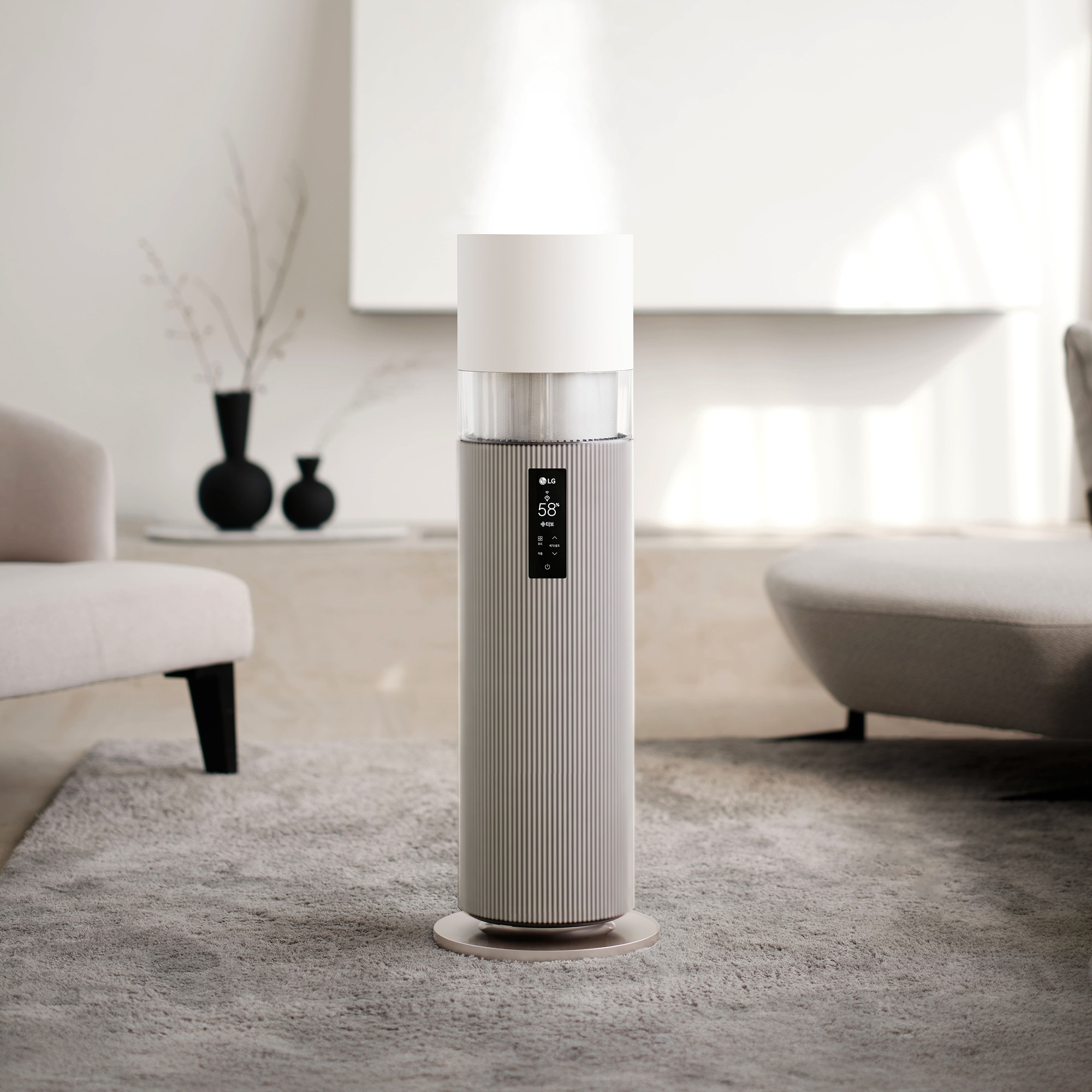 가습기 LG 퓨리케어 오브제컬렉션 하이드로타워 + 무빙휠 + 급수비커 세트 (HY705RSUAMB.AKOR) 줌이미지 1