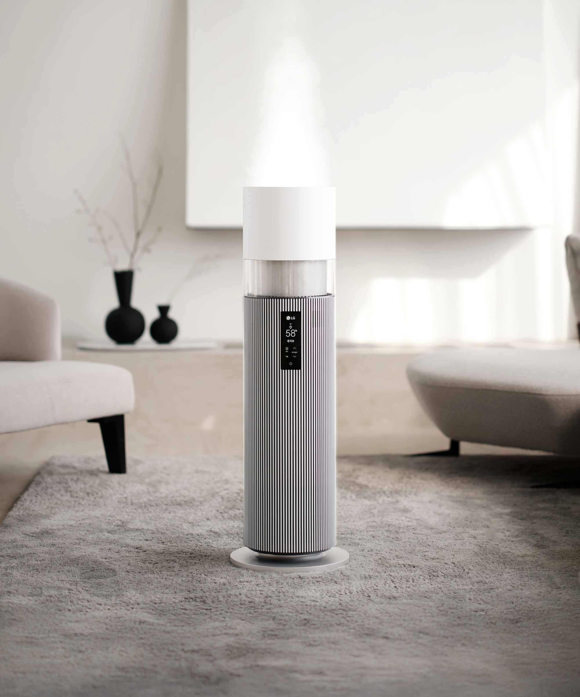 가습기 LG 퓨리케어 오브제컬렉션 하이드로타워 + 무빙휠 + 급수비커 세트 (HY705RWUAMB.AKOR) 메인이미지 0