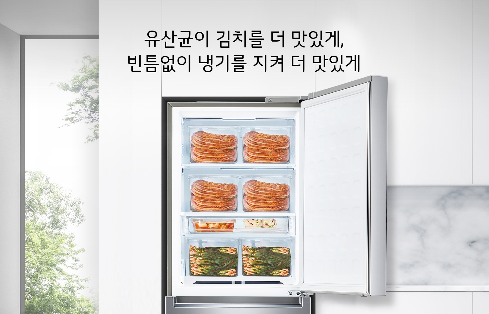 유산균이 김치를 더 맛있게, 빈틈없이 냉기를 지켜 더 맛있게