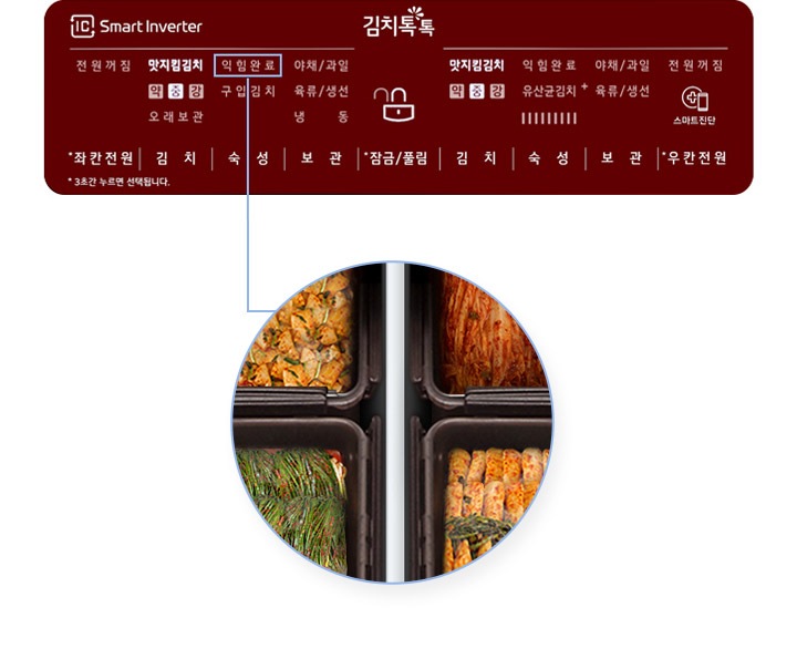 김치를 빠르게 숙성시키는<br>익힘 모드2