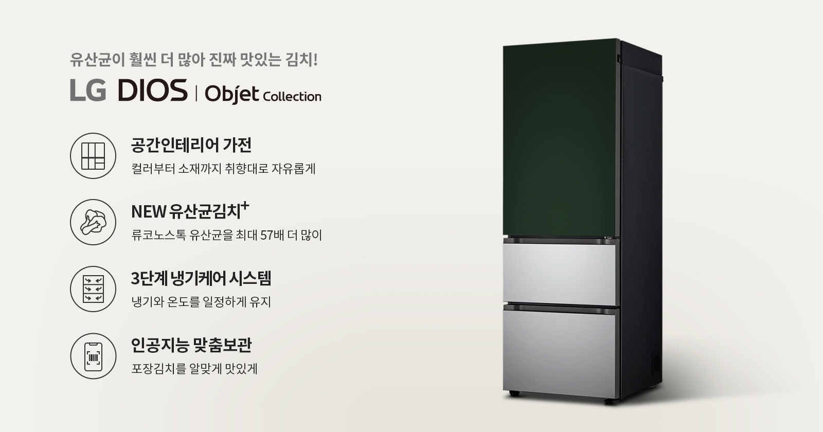 유산균이 김치를 더 맛있게 LG 디오스 김치톡톡 오브제컬렉션 이미지 2