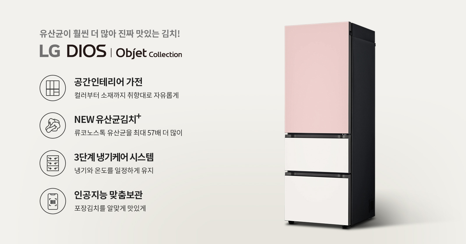 유산균이 김치를 더 맛있게 LG 디오스 김치톡톡 오브제컬렉션 이미지 3