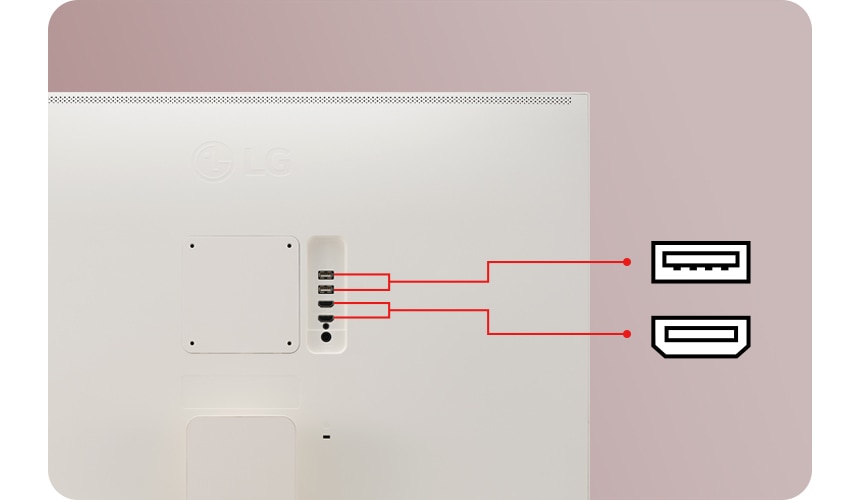 모니터_뒷면에_여러_개의_포트가_있으며,_usb_포트와_hdmi_포트가_포함되어_있습니다._포트는_빨간색_선으로_강조되어_있으며,_배경은_연한_색상입니다._lg_로고가_보입니다.