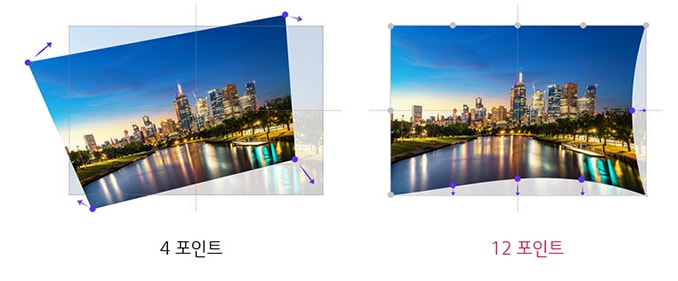 더 섬세한 조정으로<br>정밀한 화면을 만드는<br>12포인트 화면 맞춤1