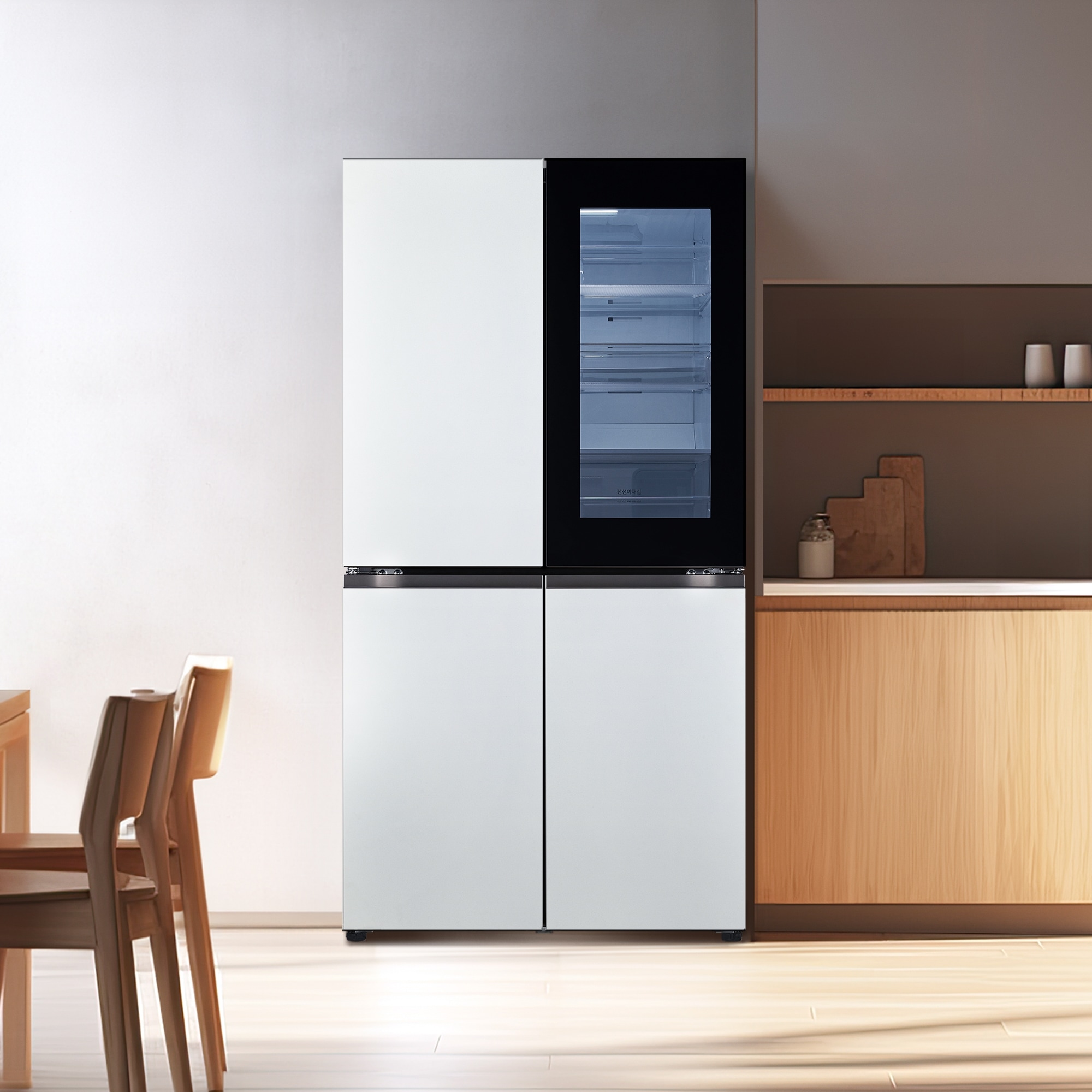 LG 오브제컬렉션 LG 디오스 오브제컬렉션 노크온 냉장고 (T873MWW312.CKOR) 줌이미지 0