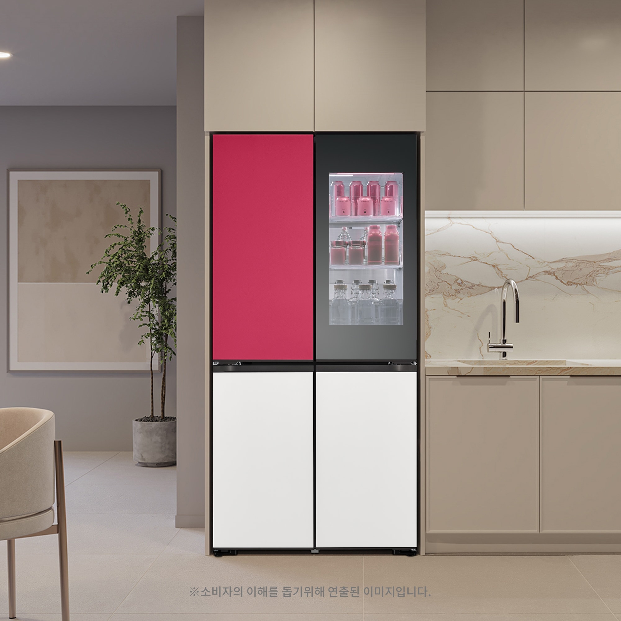 LG 오브제컬렉션 LG 디오스 오브제컬렉션 빌트인 타입 무드업(노크온) 냉장고 (M623GNN392.AKOR) 줌이미지 0